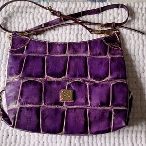Dooney & Bourke Purple Croc-Embossed Bag